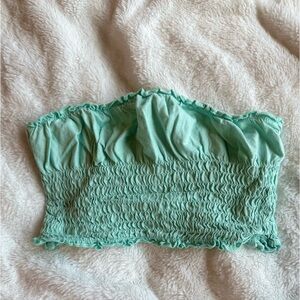 Urban Outfitters teal crop tube top